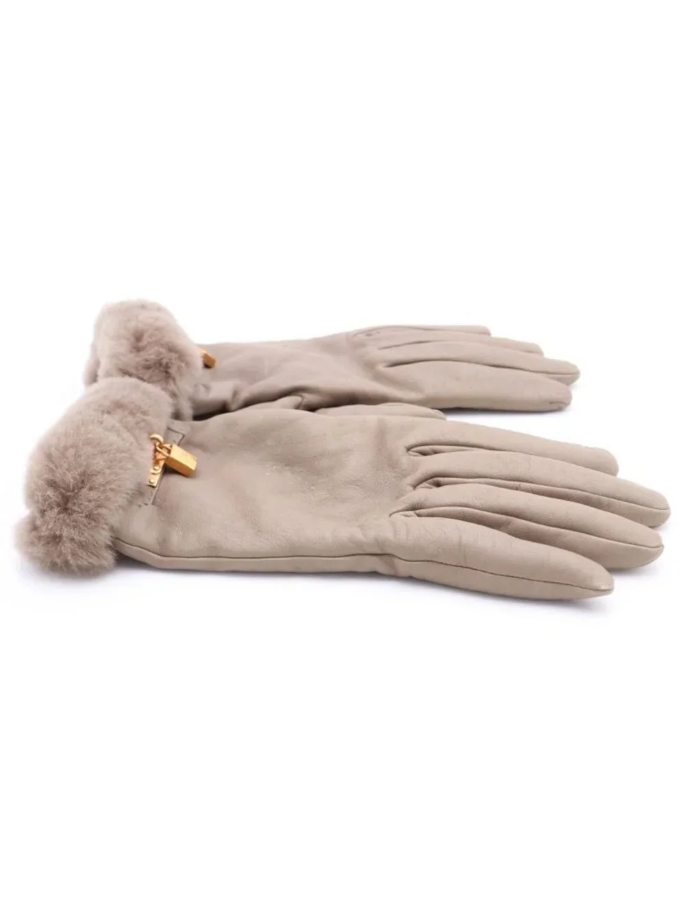 Hermes Kelly Glove Lambskin Mink Gold Beige Gloves